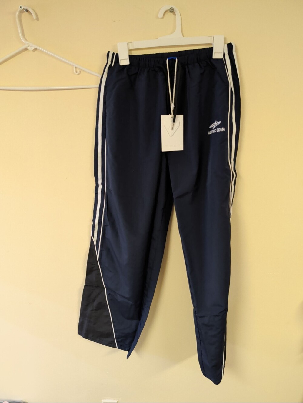 Aelfric Eden Navy Blue Track Pants with White Stripes Size L